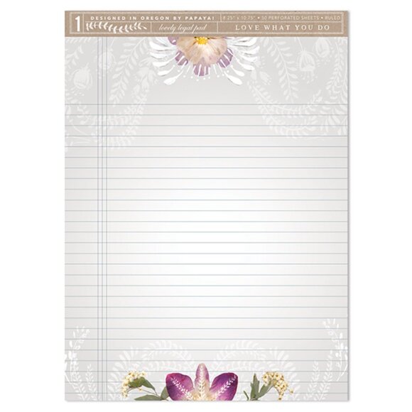 NEW Papaya Orchid Lace Legal Pad and Matching Note Pad beautiful on both sides! - Picture 2 of 3